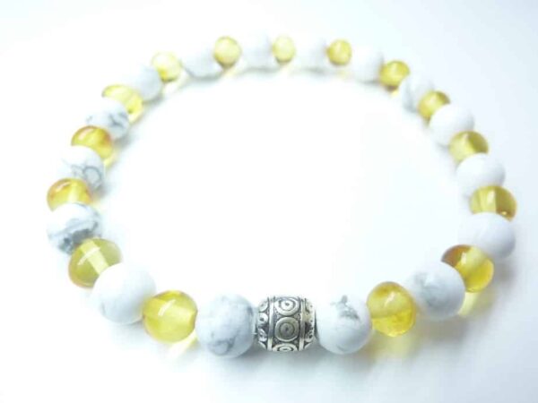 Bracelet Howlite - Ambre de la Baltique