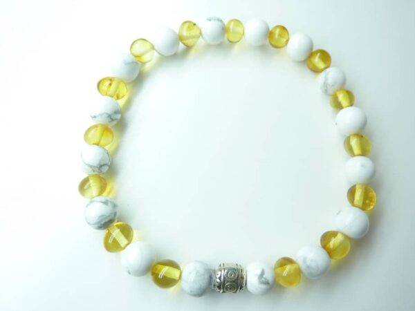 Bracelet Howlite - Ambre de la Baltique