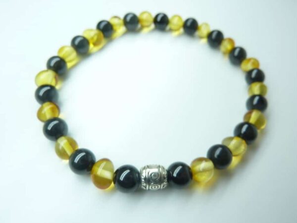 Bracelet Spinelle noir - Ambre de la Baltique