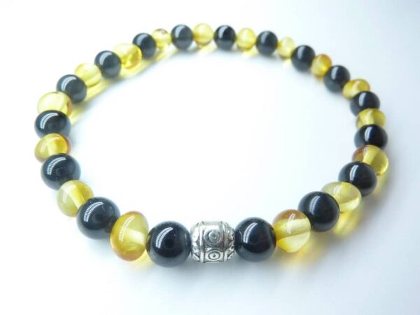 Bracelet Spinelle noir - Ambre de la Baltique
