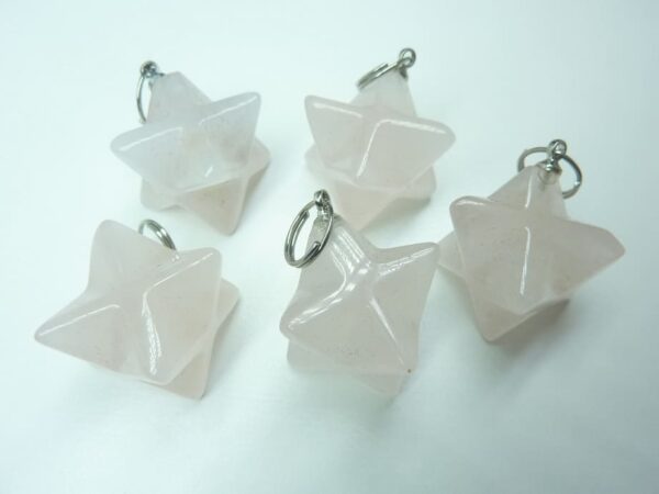 Pendentif Merkaba - Quartz rose