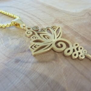 Pendentif Lotus Unalome Or