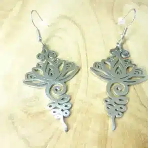 Boucles d'Oreilles Lotus Unalome argent