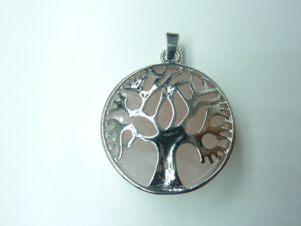 Pendentif Quartz rose-arbre de vie