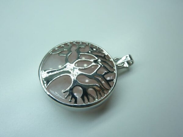 Pendentif Quartz rose-arbre de vie