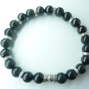 Bracelet méga protection Spinelle noire-Obsidienne oeil céleste