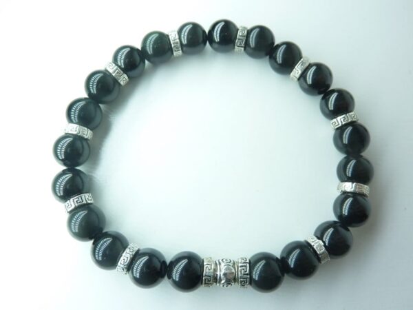 Bracelet méga protection Spinelle noire-Obsidienne oeil céleste