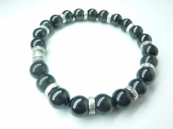Bracelet méga protection Spinelle noire-Obsidienne oeil céleste