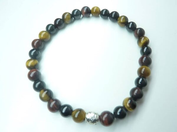 Bracelet Spinelle noir-Oeil de tigre-Oeil de taureau