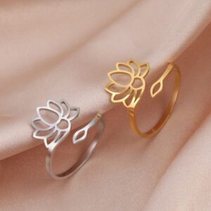 Bague ajustable Fleur de lotus