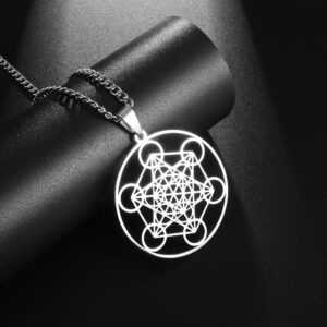 Pendentif cube de Métatron or ou argent