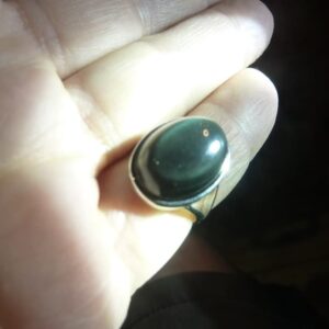 Bague Obsidienne oeil céleste argent 925 taille réglable ref 0902