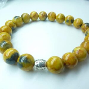 Bracelet Jaspe Bumblebee – Perles rondes 8 mm