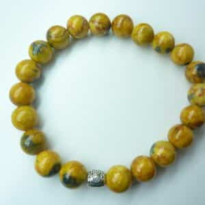 Bracelet Jaspe Bumblebee – Perles rondes 8 mm