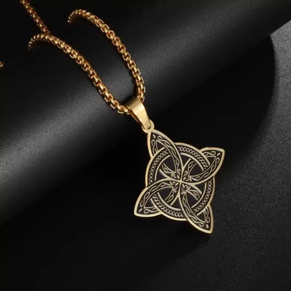 Pendentif noeud de sorcière (Wiccan) or