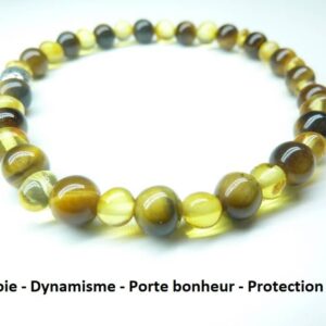 Bracelet Oeil de tigre – Ambre miel