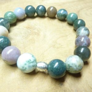 Bracelet agate Indienne – Perles rondes 10 mm