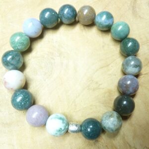 Bracelet agate Indienne – Perles rondes 10 mm