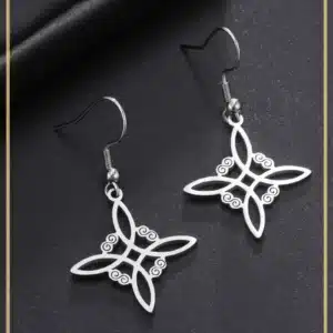 Boucles d'oreilles noeud de sorcière (Wiccan) ref Argent