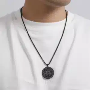 Collier pendentif Sceau des 7 Archanges Noir