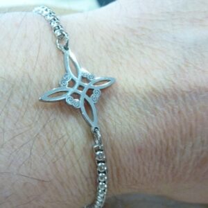 Bracelet noeud de sorcière (Wiccan) ref Argent