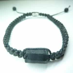 Bracelet Tourmaline noire brute réglable