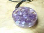 Collier pendentif Sri Yantra-Améthyste orgonite