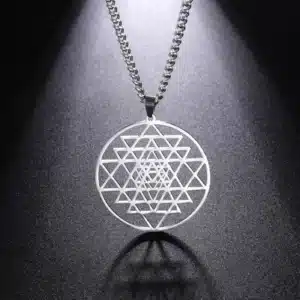 Collier pendentif Sri Yantra en Acier Inoxydable