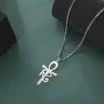 Collier pendentif Croix de Ankh-Oeil d'Horus ref Argent