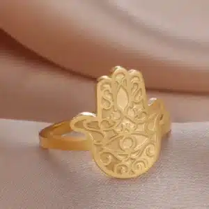 Bague Main de Fatma Hamsa réglagle ref or