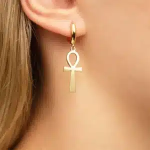 Boucles d'oreilles Croix de Ankh réglable ref Or