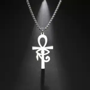 Collier pendentif Croix de Ankh-Oeil d'Horus ref Argent