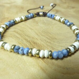 Bracelet Sodalite-Howlite réglable