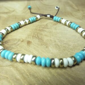 Bracelet Turquoise-Howlite réglable