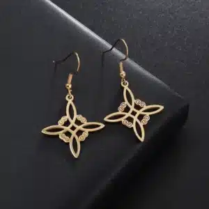 Boucles d'oreilles noeud de sorcière (Wiccan) ref Or