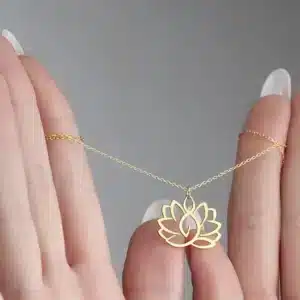 Collier pendentif Yoga fleur de Lotus ref Or