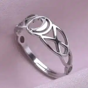 Bague Triple lune réglable ref argent