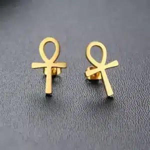 Boucles d'oreilles Croix de Ankh réglable ref Or 2