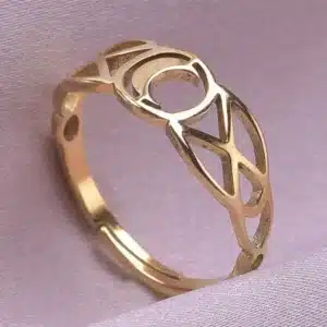 Bague Triple lune réglable ref Or