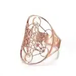 Bague cube Métatron réglable or rose