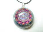 Collier pendentif orgonite cube Métatron - Lapis lazuli