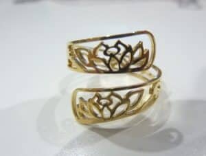 Bague ajustable Fleur de lotus ref or