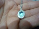Collier pendentif Labradorite argent 925 GG 423 + chaine acier inoxydable 45 cm