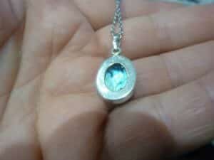 Collier pendentif Labradorite argent 925 GG 423 + chaine acier inoxydable 45 cm