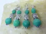 Pendentif Chrysoprase perles à facettes 12-8 mm