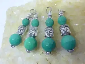 Pendentif Chrysoprase perles à facettes 12-8 mm