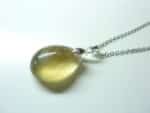 Pendentif citrine argent 925 GG 1203 + chaine acier inoxydable 60 cm