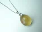 Pendentif citrine argent 925 GG 1203 + chaine acier inoxydable 60 cm