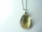 Pendentif citrine argent 925 GG 01 + chaine acier inoxydable 60 cm