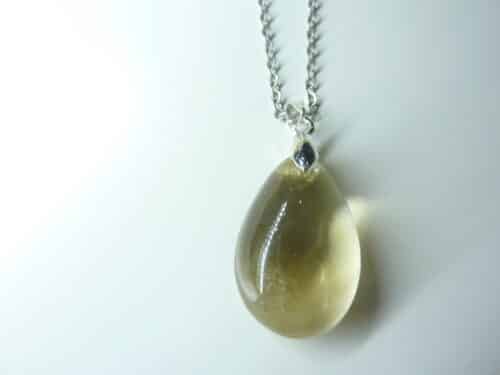 Pendentif citrine argent 925 GG 01 + chaine acier inoxydable 60 cm